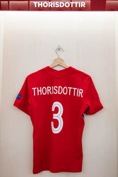 The kit of Maria Thorisdottir of Norway in the dressing room