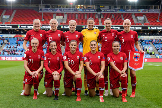 Norway's starting eleven pose for a team photo
