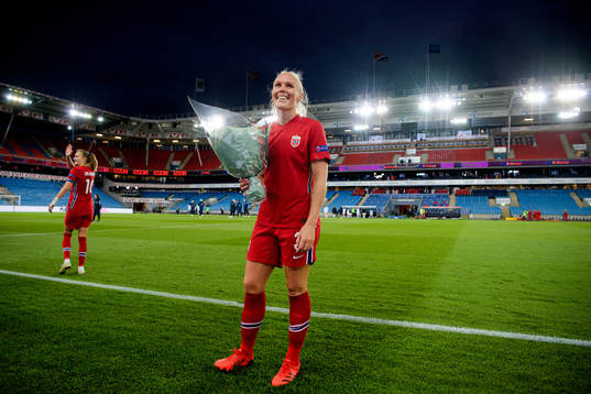Maria Thorisdottir of Norway celebrates