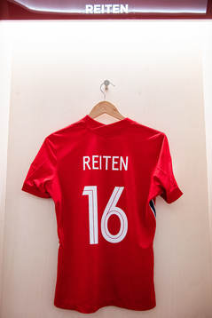 The kit of Guro Reiten of Norway in the dressing room