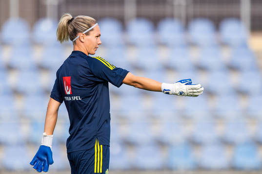 Goalkeeper Jennifer Falk of Sweden