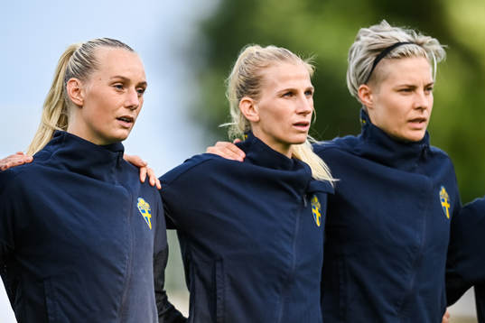 Stina Blackstenius, Sofia Jakobsson and Lina Hurtig of
