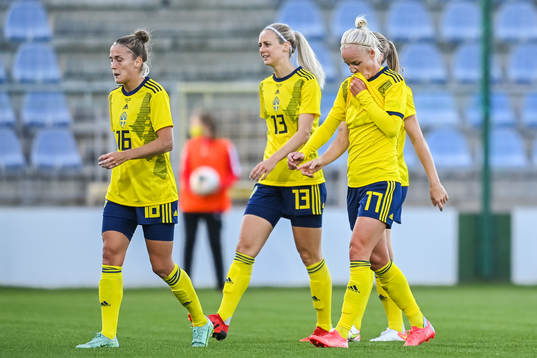 Caroline Seger of Sweden looks dejected
