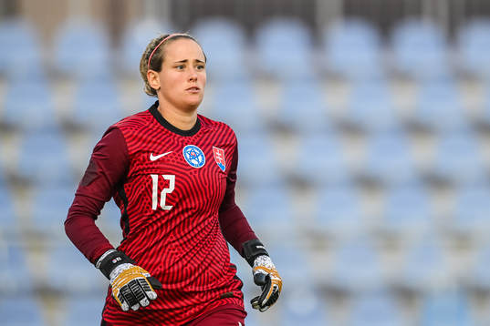 Goalkeeper Maria Korenciova of Slovakia