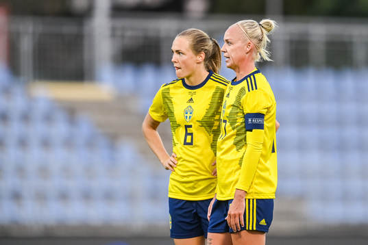 Magdalena Eriksson and Caroline Seger of Sweden
