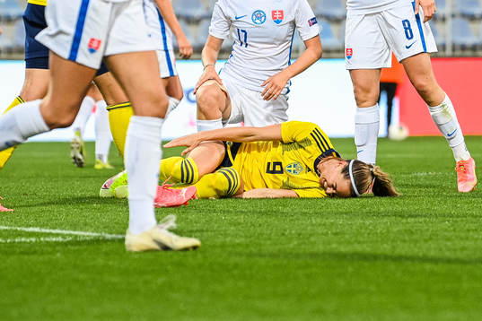 Kosovare Asllani of Sweden in pain