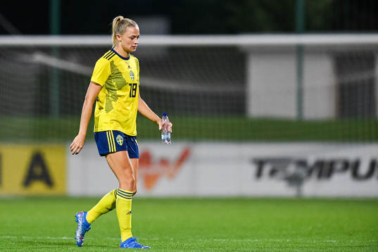 Fridolina Rolfö of Sweden looks dejected