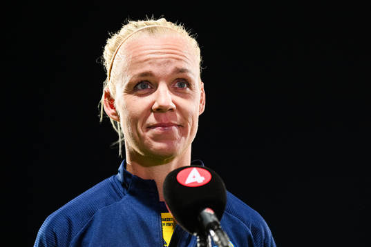 Caroline Seger of Sweden is interviewed