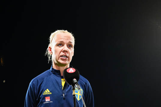 Caroline Seger of Sweden is interviewed