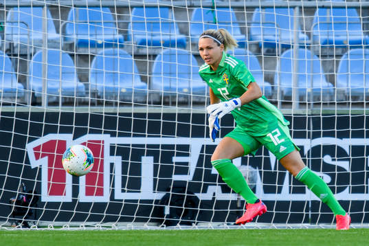 Goalkeeper Jennifer Falk of Sweden
