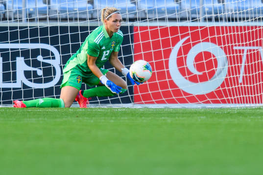 Goalkeeper Jennifer Falk of Sweden