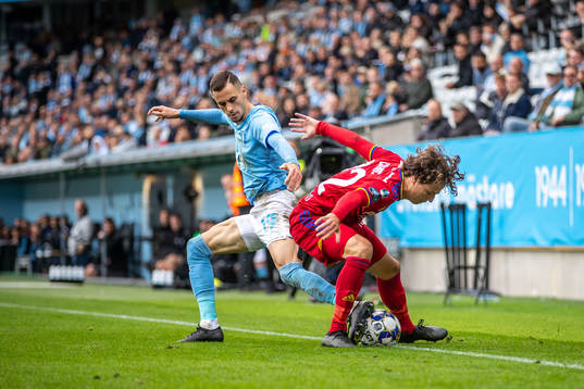 Djurgårdens Leo Cornic och Malmö FFs Veljko Birmancevic