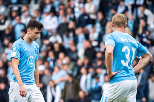 Malmö FFs Anel Ahmedhodzic och Franz Brorsson deppar