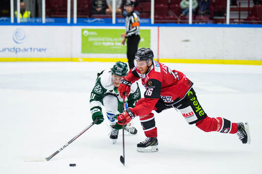Färjestads Joakim Nygård och Malmö Redhawks Matias Lassen