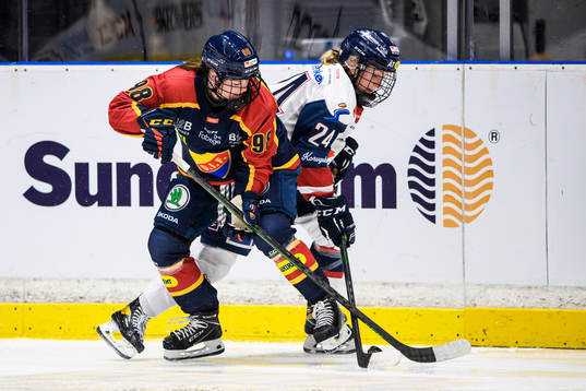 Djurgårdens Felicia Linder och Linköpings Sydney Brodt