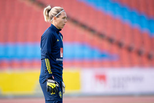 Goalkeeper Jennifer Falk of Sweden