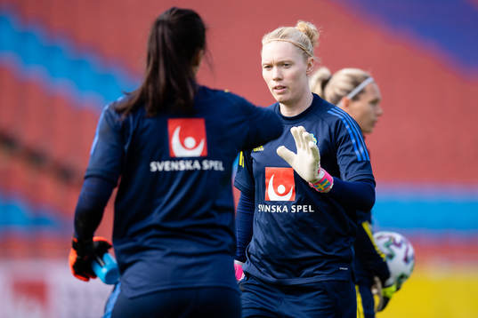 Goalkeeper Hedvig Lindahl and goalkeeper Zecira Musovic of