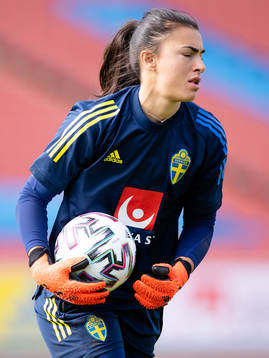 Goalkeeper Zecira Musovic of Sweden
