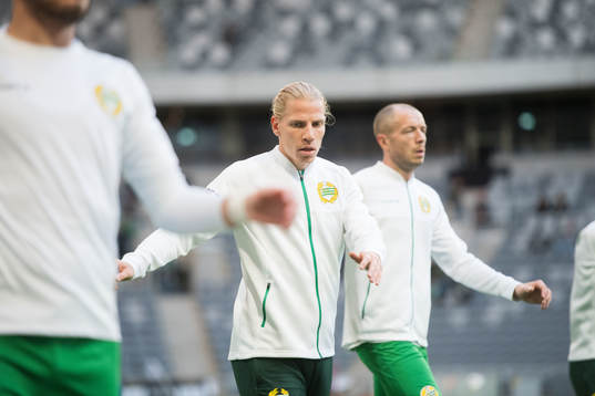 Hammarbys Gustav Ludwigson innan fotbollsmatchen i