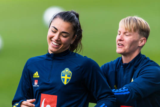 Goalkeeper Zecira Musovic and Nilla Fischer
