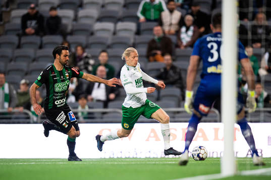 Varbergs Oliver Stanisic och Hammarbys Gustav Ludwigson