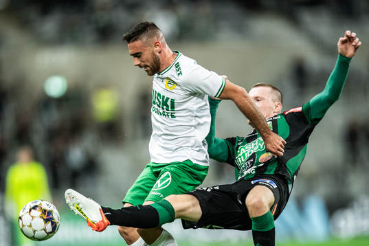 Hammarbys Aljosa Matko och Varbergs Anton Liljenbäck