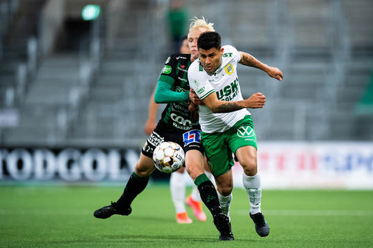 Varbergs André Boman och Hammarbys Paulinho