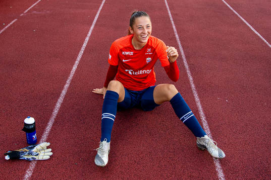 Goalkeeper Cecilie Fiskerstrand of the Norwegian women's