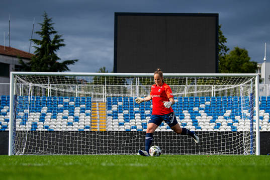 Goalkeeper Aurora Mikalsen of the Norwegian women's