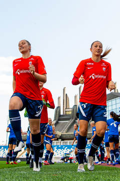 Goalkeepers Aurora Mikalsen and Cecilie Fiskerstrand of the