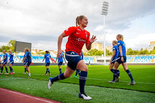 Goalkeeper Aurora Mikalsen of the Norwegian women's