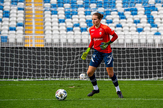 Goalkeeper Rugile Maria Rulyte of the Norwegian women's