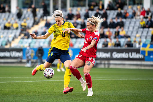 Lina Hurtig of Sweden and Nino Sutidze of Georgia
