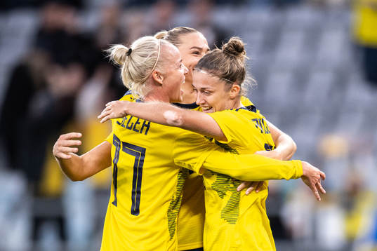 Caroline Seger, Fridolina Rolfö and Filippa Angeldahl of