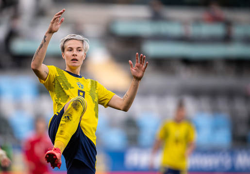 Lina Hurtig of Sweden reacts