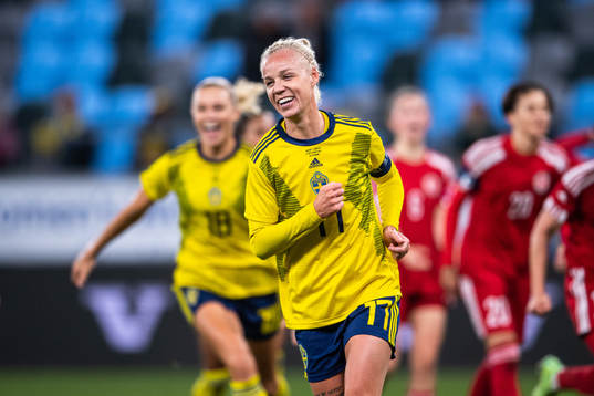 Caroline Seger of Sweden celebrates