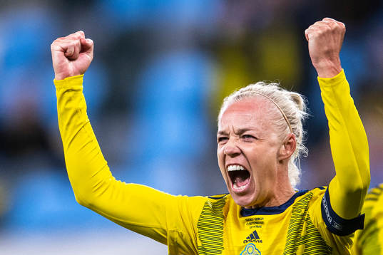 Caroline Seger of Sweden celebrates