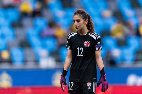 Goalkeeper Tatia Gabunia of Georgia