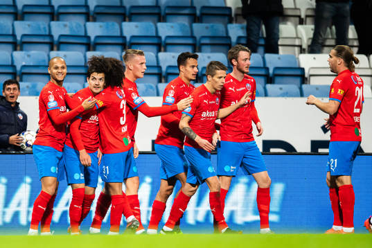 Helsingborgs Brandur Hendriksson Olsen jublar med