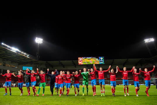 Helsingborgs spelare jublar