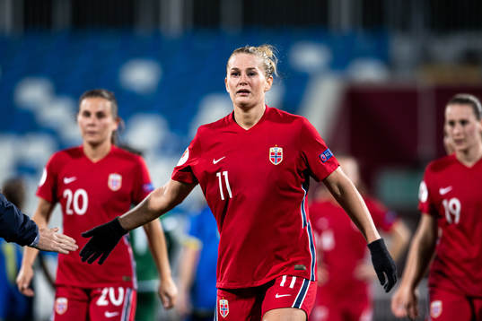 Lisa-Marie Karlseng Utland of Norway celebrates