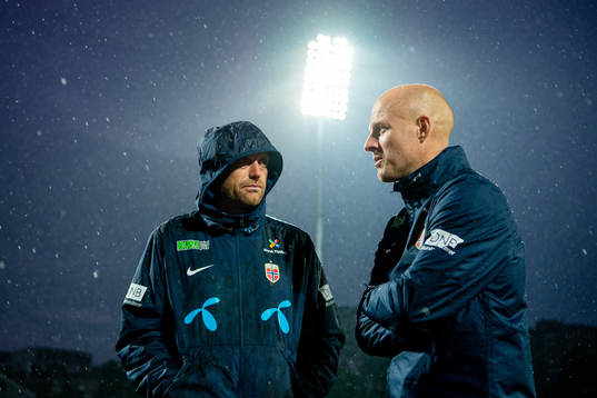 Martin Sjögren, head coach of Norway, and Anders Jacobson,