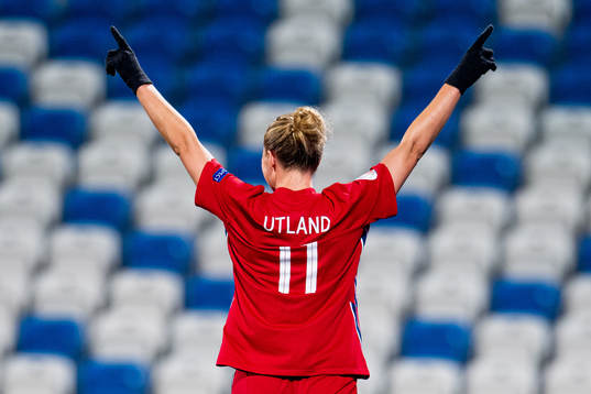 Lisa-Marie Karlseng Utland of Norway celebrates scoring 0-3