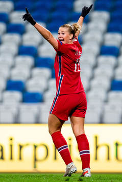 Lisa-Marie Karlseng Utland of Norway celebrates scoring 0-3