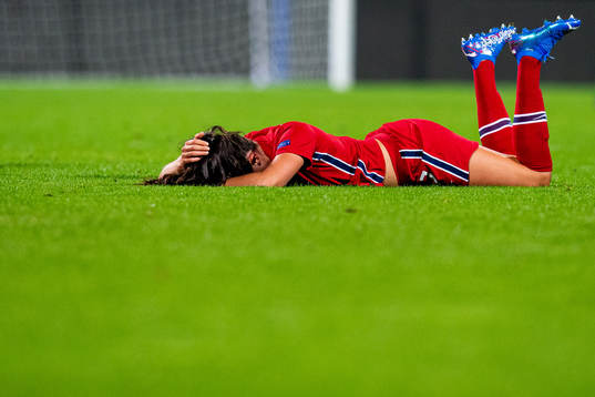 Ingrid Syrstad Engen of Norway with an injury
