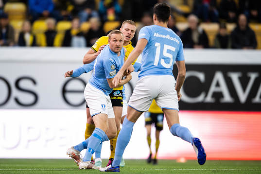 Malmö FFs Franz Brorsson och Elfsborgs Per Frick