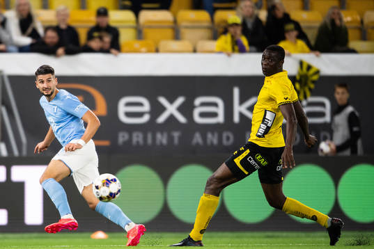 Malmö FFs Antonio Colak och Elfsborgs Maudo Lamine Jarjué