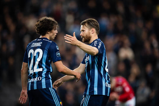 Djurgårdens Leo Cornic och Jacob Une Larsson
