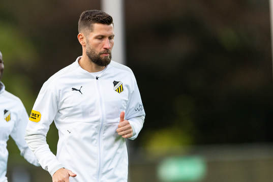Häckens Joona Toivio före fotbollsmatchen i Allsvenskan