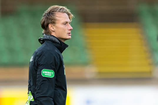 Varbergs Alexander Johansson före fotbollsmatchen i